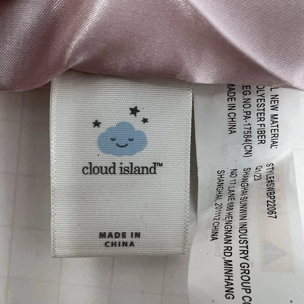 Cloud Island Unicorn Lovey 13 Inch White Pink Satin Trim Security Blanket